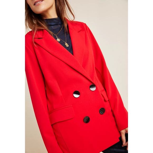 SANCTUARY The Boss Lady Bette Blazer Red Double Breasted Jacket Small Oversized - Picture 15 of 15